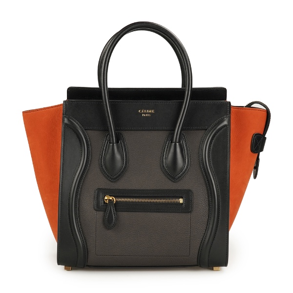 Celine - Black / Grey / Brick Leather Small Luggage Bag